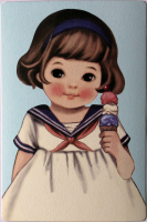Почтовая марка Почтовая открытка для посткроссинга. Девочка. Карточка 2