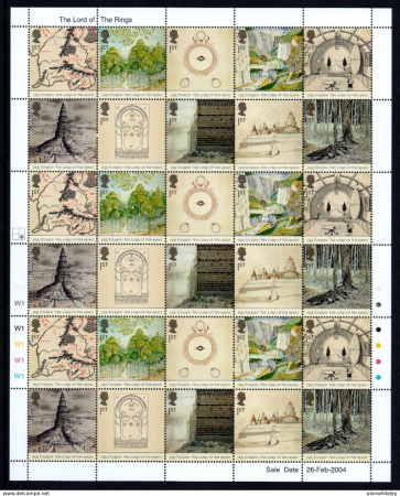 Почтовая марка 2004. 2429a (SG) (x3) GREAT BRITAIN 2004 Lord of the Rings/Two Towers: Sheet of 30 Stamps UM/MNH