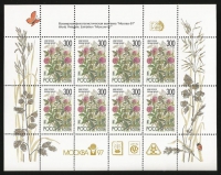 Почтовая марка № 218. Полевые цветы России. МЛ с надпечаткой
